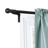 Zenna Home Eenvoudig te installeren Café Window Rod, Metaal, Zwart, 45-112 cm