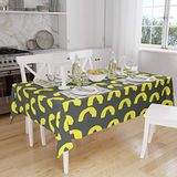 Bonamaison Tafelkleed, Anti-Mold, Sneldrogend, Waterdicht, 100% Polyester Tafellaken, Neon Geel, Rook, 140 x 160 Cm