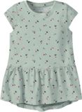 NAME IT Meisjes Jurk Pale Aqua Katoen Korte mouw Print Maat 104