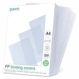 Pavo PVC beschermhoezen, transparant, A4, 0,20 mm, 100 stuks