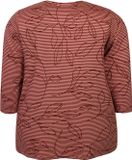 ZHENZI shirt streep met opdruk Dark Maroon