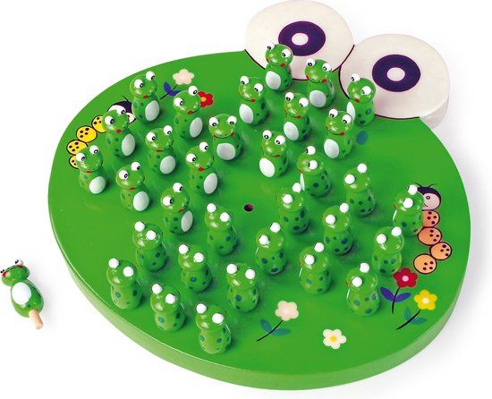 Small Foot - Houten Spel Solitaire Kikker - 1 kg - 5+ jaar