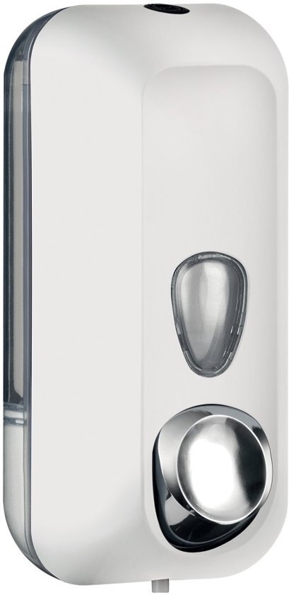 Marplast zeepdispenser A71401BL â€“ Professionele kwaliteit â€“ Wit met Transparant â€“ 550 ml â€“ Geschikt voor openbare ruimten