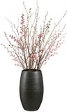 Mica Decorations Plantenpot Porto - Keramiek - Antraciet Glans / Ribbels - D30 x H50 cm