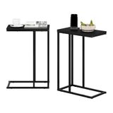 Furinno Modern Living Sofa Bijzettafel, Engineered Wood, Americano, Set van 2