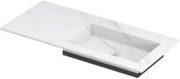 Wastafel INK Post Wastafel Keramische Slab Envelop Bak Rechts Zonder Kraangat - 1000x450x10 mm - Calacatta Mat