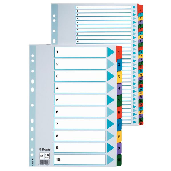 Esselte Mylar Index A4 1-20