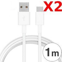 Little Boutik X2 Kabel USB- Type C oplader zwart voor Samsung Galaxy Note 8 / S8 / S8 PLUS / A32017 / A52017 PACK X2 Wit Little Boutik®