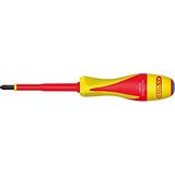 KS Tools Ultimate Pozidriv-schroevendraaier, geïsoleerd, 1000 V, pz1x80, geel/rood