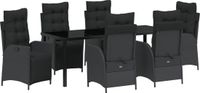 vidaXL Tuinset, 7-delig, zwart, polyrotan