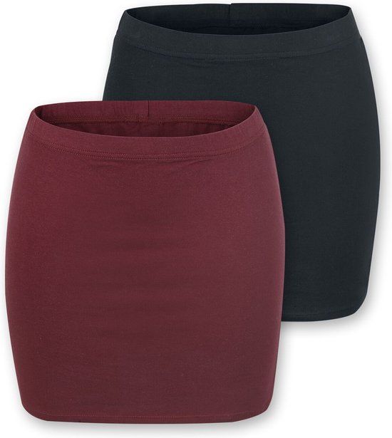 R.E.D. by EMP R.E.D. Rock-Engineered Design Zwarte en rode korte rok in dubbelpak - Dames - S