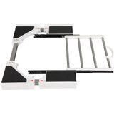 NONE Wasmachine- en drogerstapelrek met uittrekbaar rek & handdoekhouder, ruimtebesparend, roestvrij staal & kunststof, aansluitset, antislip & stabiel