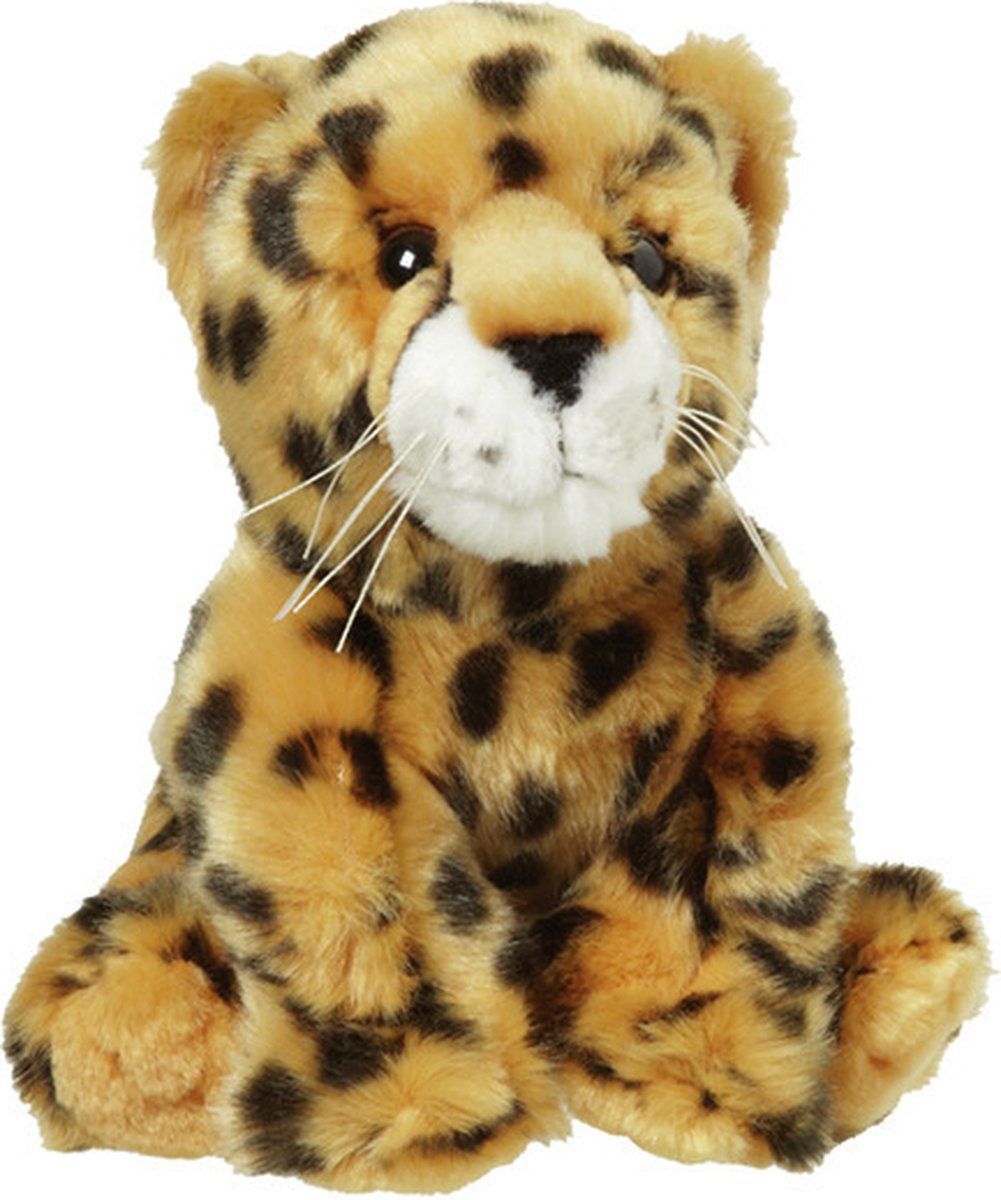 Nature Planet Pluche kleine cheetah/jachtluipaard knuffel van 18 cm - Dieren speelgoed knuffels cadeau - Luipaard Knuffeldieren