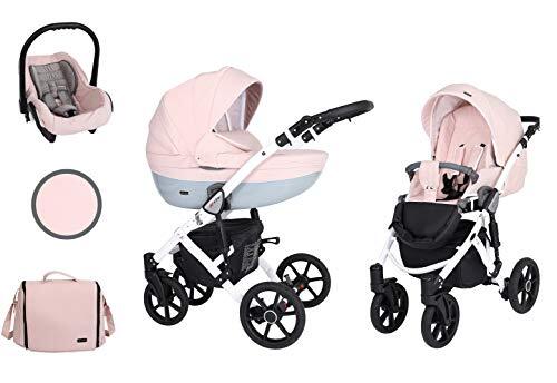 Lux4Kids Kinderwagen 3in1 2in1 Isofix kinderwagen set + accessoires Kleurselectie Mila Black van ChillyKids Pink Pure White 05 2in1 zonder autostoel