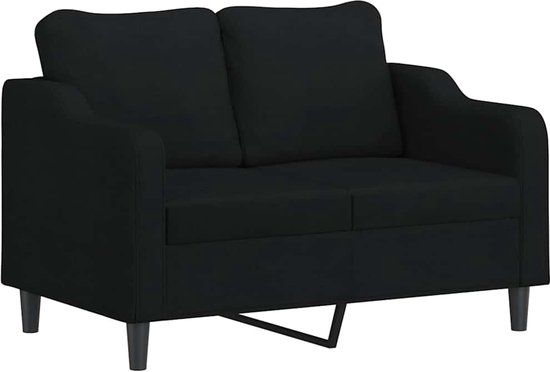 vidaXL Tweezitsbank 120 cm stof zwart