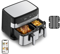 Tefal EY905D Easy Fry & Grill Dual EY905D 8.3L XXL heteluchtfriteuse met dubbele lades rvs