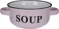 Excellent Houseware Bols à soupe/bols de service - porcelaine - D13 x H7 cm - rose clair