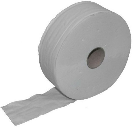 HygieneShopBasics Toiletpapier Maxi Jumbo 300m recycling-wit 6 rollen per verpakking