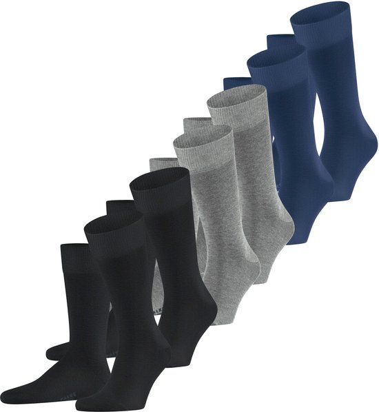 FALKE Happy 6-Pack eenkleurig katoen multipack sokken heren veelkleurig - maat 47-50