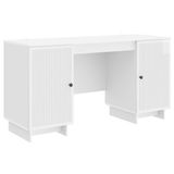 vidaXL Bureau Hoogglans Wit Bewerkt hout 142,5 x 50 x 75 cm