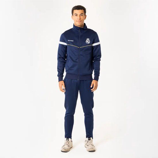 Real Madrid Trainingspak Heren - Vest + Trainingsbroek - Officiële Fanmerchandise - Blauw/Wit - Maat S t/m XXL