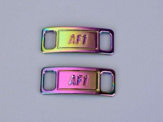 Lacetty AF1 Sneaker Tags - Rainbow - Flat Laces - Metal - 1 Pair