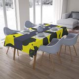 Bonamaison Tafelkleed, Anti-Mold, Sneldrogend, Waterdicht, 100% Polyester Tafellaken, Neon Geel, Rook, 140 x 200 Cm
