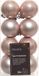 Decoris kerstballen - 16 stuks - 4cm - kunststof - Roze/Lichtroze