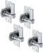 Alberts 868062 plaatduim om vast te schroeven | verstelbaar met 20 mm | rvs | doornmaat Ø16 mm | plaat 100 x 40 mm | Set van 4