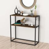 en.casa Console tafel Hemsedal sidetable 90x90x33,5 cm eiken antiek