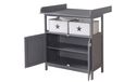 roba Commode Berlin avec 2 portes - Dessus de commode interchangeable - Compartiment ouvert avec 2 boîtes incluses - Bois anthracite/bambou