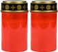 Benson Grafkaars/gedenklicht - 2x - LED licht - rood - waterbestendig - op batterijen - D6,5 x H12 cm