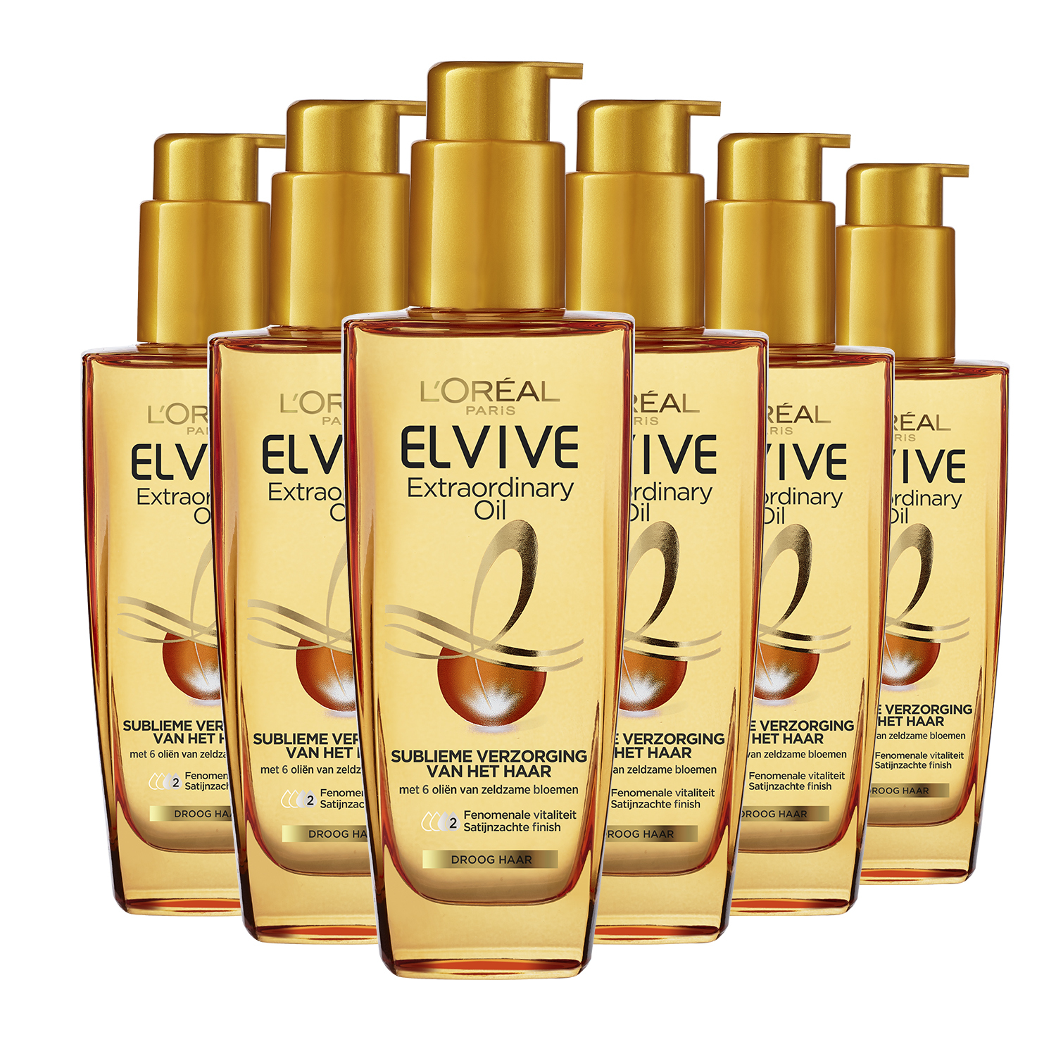 L'Oréal Extraordinary Oil Elvive Extraordinary Oil - Voordeelverpakking 6 x 100 ml - Olie - Alle Haartypes