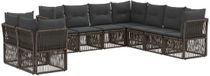 vidaXL - Tuinbank - Set - 9 - st - Grijs - poly - rattan