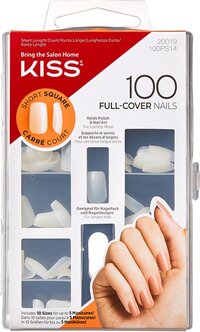 Kiss Gellak 100 Full Cover Nails - Kunstnagels - Doorzichtig - Vierkant