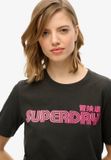 Superdry Faded Core T-shirt Dames Bison Black UK8-EU36