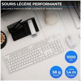 BLUESTORK Media Office Clavier et Souris AZERTY Blanc