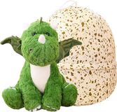 Allecto Premium Peluche dinosaure dans œuf peluche pour enfants - Vert/Divers