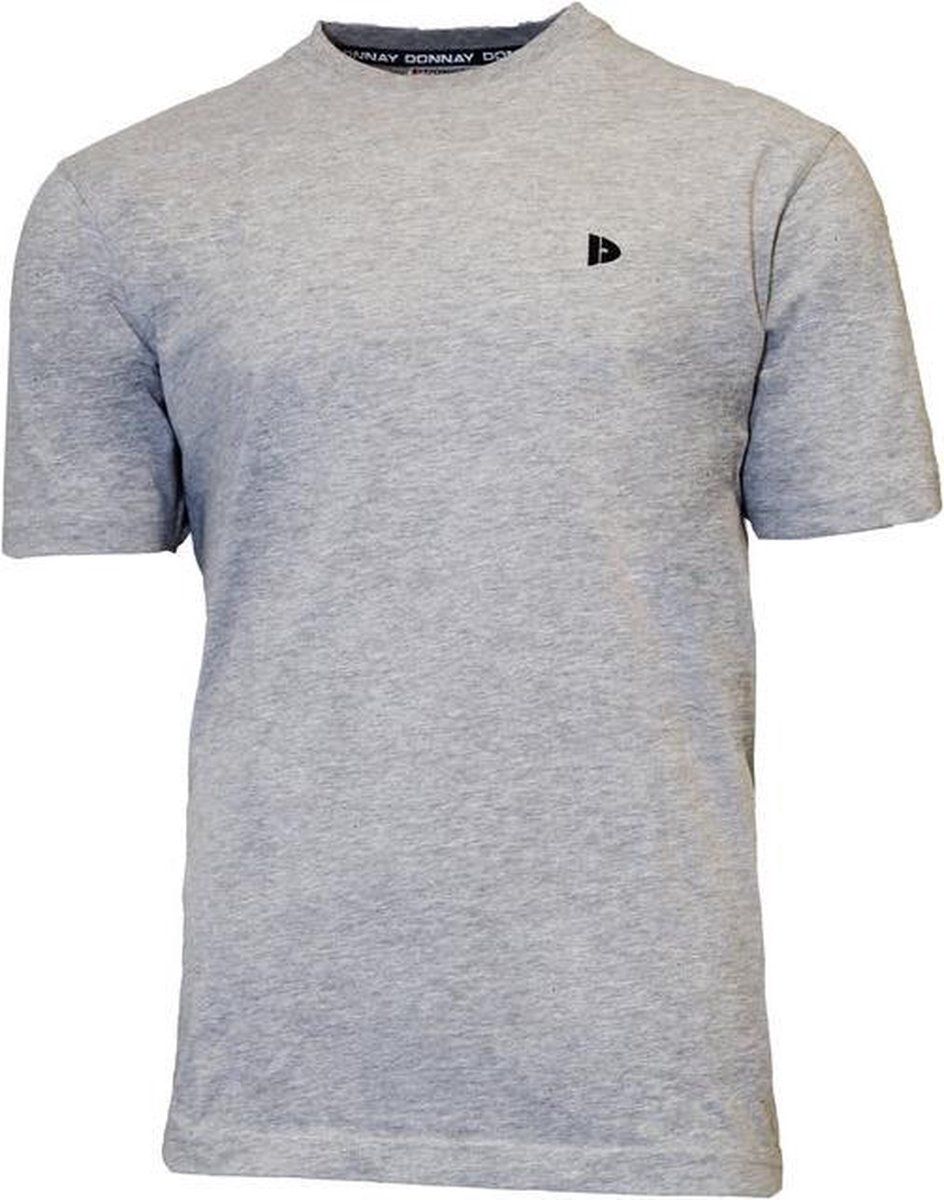 Donnay T-shirt Heren Maat S Lichtgrijs gemeleerd
