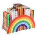 Flytreal Acryl Pen Potlood Houder Clear Bureau Organizer, Rainbow Home Office Desk Organizer Pen Opslag Stand, Hoek Desktop Briefpapier Organizer voor Vrouwen Kinderen Studenten School