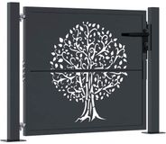 vidaXL Poort - 100x100 cm - met boomontwerp - staal - antracietkleurig