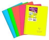 Clairefontaine 376723C Spiraalschrift Koverbook Neon - A4 21x29,7 cm - 160 Pagina's Gelijnd - Wit Papier 90 g - Polypro Omslag Opaak - Willekeurige Kleur