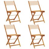 vidaXL Fauteuils set van 6 stuks, beige stof en massief hout