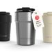 LARS NYSØM Bevægelse Thermos Coffee Mug-to-go 380ml - BPA-vrij met Isolatie - Lekvrije Roestvrijstalen Thermosbeker (Stainless Steel - Powder)