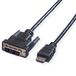 VALUE DVI-monitor aansluitkabel (18+1) stekker/HDMI M, 1,0m
