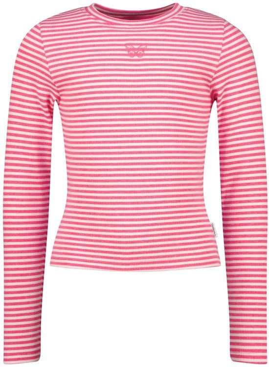Vingino Basic Stripe Top Meisjes Neon Pink Maat 176