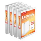 Cardinal Set van 4 ringmappen met 3 ringen, 2,5 cm, ronde ringen, wit, voor 225 vellen (79510)