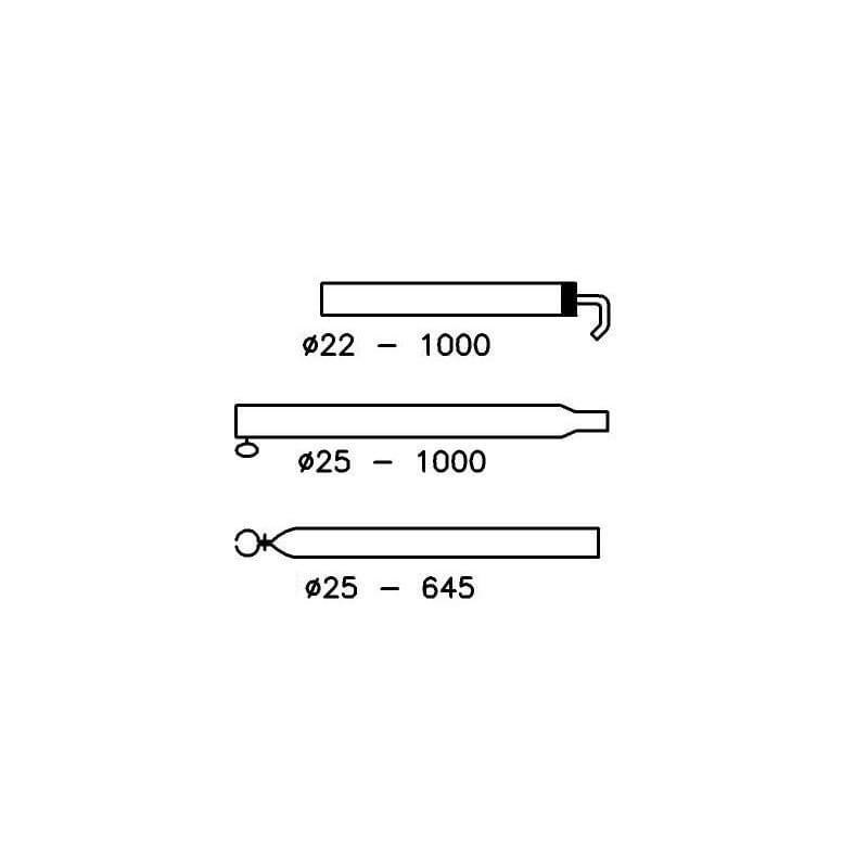 Campking dakligger staal 25/22 - 170-250 cm - E