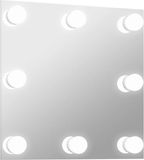 vidaXL Wandspiegel met LED-lampen vierkant glas