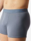 Schiesser Trunk Rib Essentials Blauw/Grijs Mannen Effen 4 Stuks Katoen/Spandex S